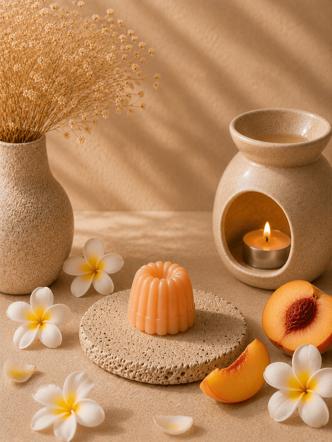 Fondant parfumé Monoï Pêche, cire de soja naturelle